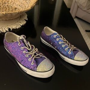 Dazzling Women's Purple and Silver Sneakers